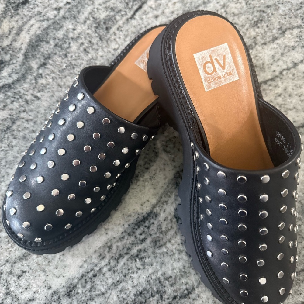 DV Black Studded Clogs NWT sz 7